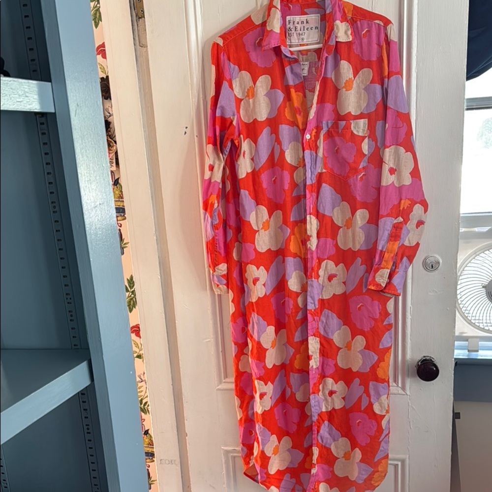 Frank & Eileen Colorful Floral Shirt Dress